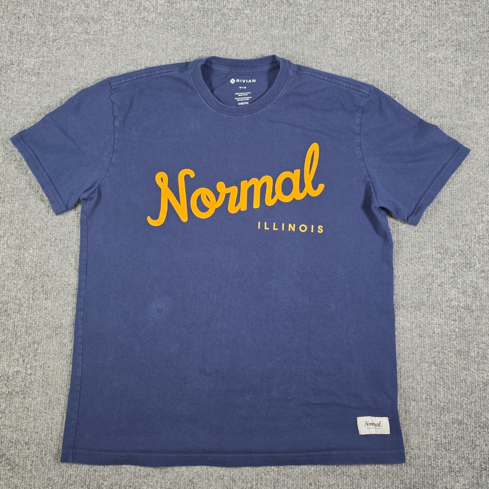 Rivian Normal Illinois Organic Cotton Graphic T-Shirt Navy Blue Mens Medium